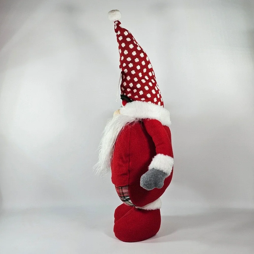 Holiday Time Floor Standing Gnome Expandable Christmas Decor Red Plaid 41